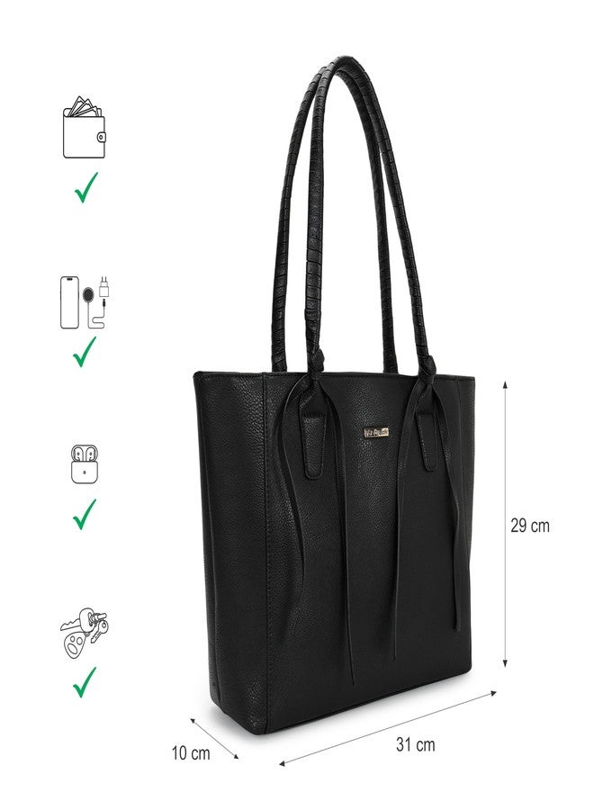 Fastrack Women's Tote Bag with Twisted Handles, Tassels & Spacious Zipper Compartment | Fits Upto 15" Laptop | Ladies Purse Handbag | Tote Bags for Casual Carry | Trendy Totes for Office & Daily Use - Image 4